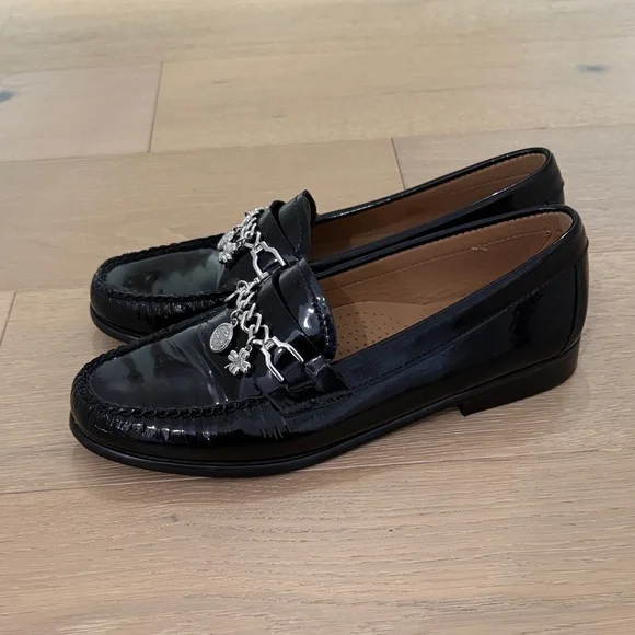 Black Loafers with Silver Charm Detail - Picture 4 of 6